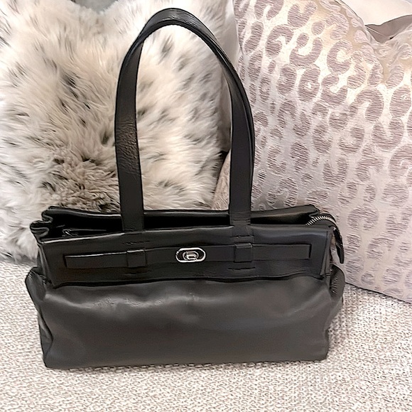 Tanna Tannar Handbags - Tanna Tannar Black Soft Neutral Leather Satchel Shoulder Bag Purse